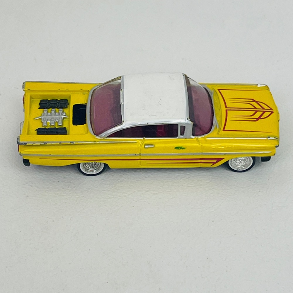 Diecast Car Yellow White Mellow Custom Rear Engine Pinstripe Good